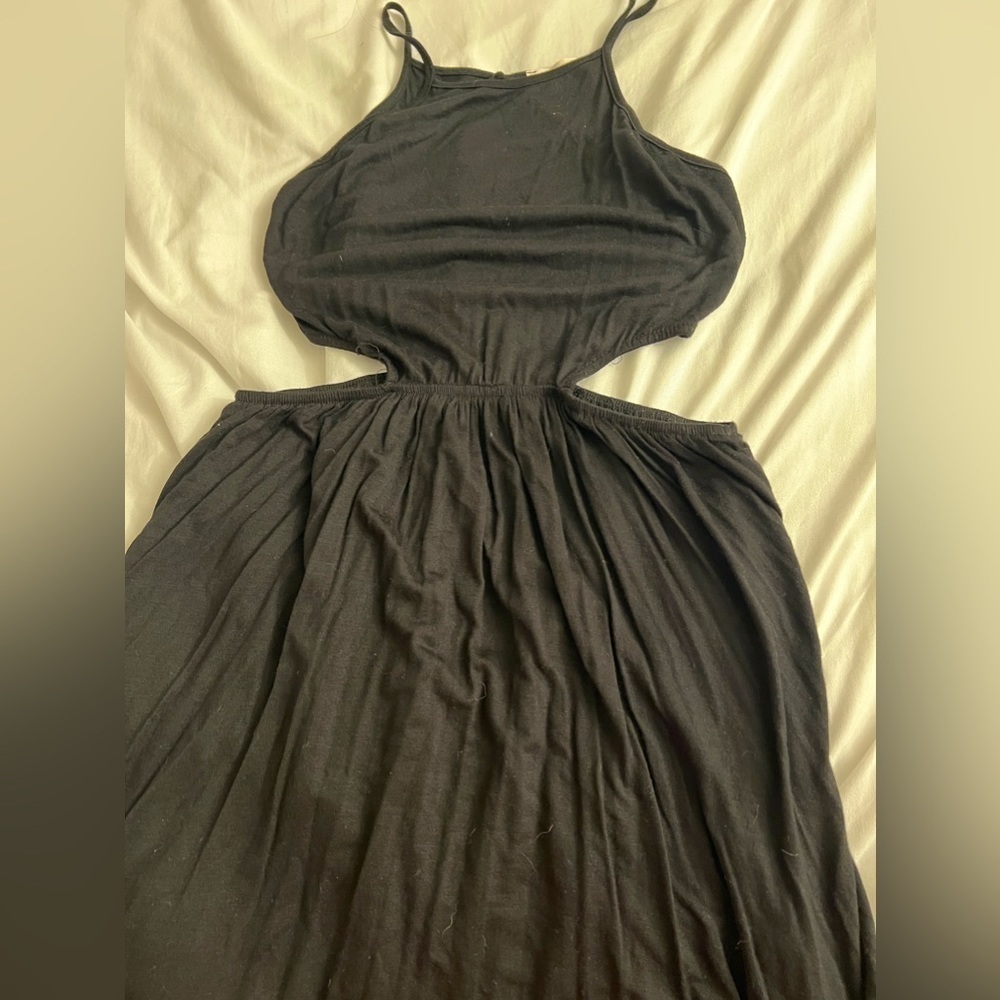 BLACK Mini-Dress Small Cut outs - Picture 1 of 3